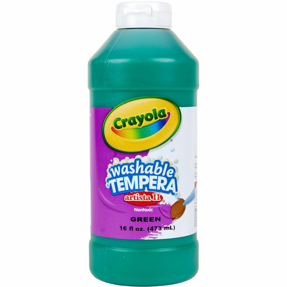 Crayola Artista II Washable Tempera Paints - 1 Color(s) - Green - 16 oz - Washable - 1 Each