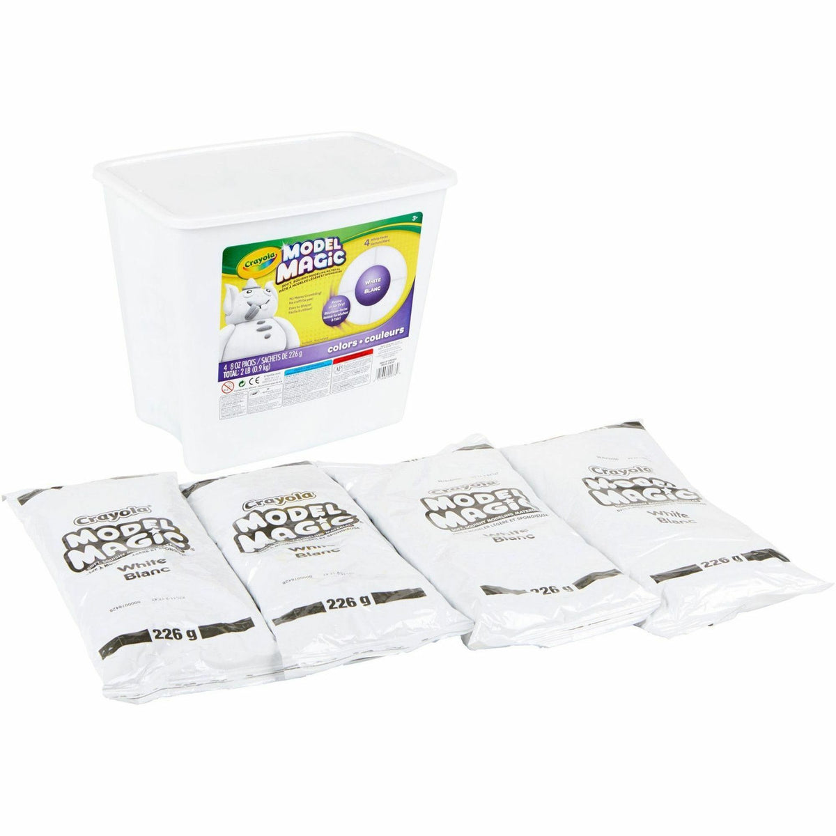 Crayola Model Magic Modeling Clay - Clay Craft - 8.50" Height x 8.50" Width x 5.50" Depth - White - 4 / Box