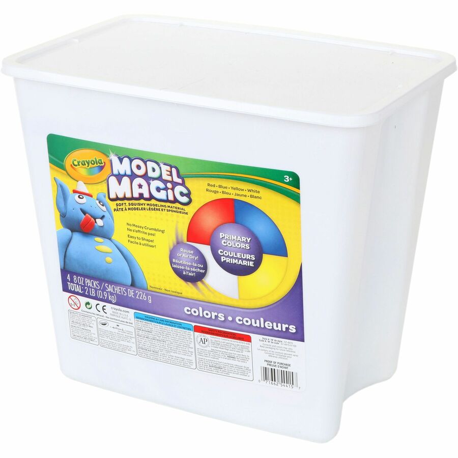 Crayola Model Magic Modeling Material - Clay Craft - 8.50" Height x 8.50" Width x 5.50" Depth - Assorted - 4 / Box