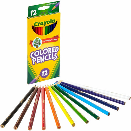 Crayola Presharpened Colored Pencils - 3.3 mm Assorted Lead - Wood Barrel - 12 / Set