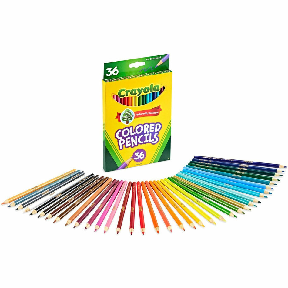 Crayola Presharpened Colored Pencils - 3.3 mm Assorted Lead - Wood Barrel - 36 / Set