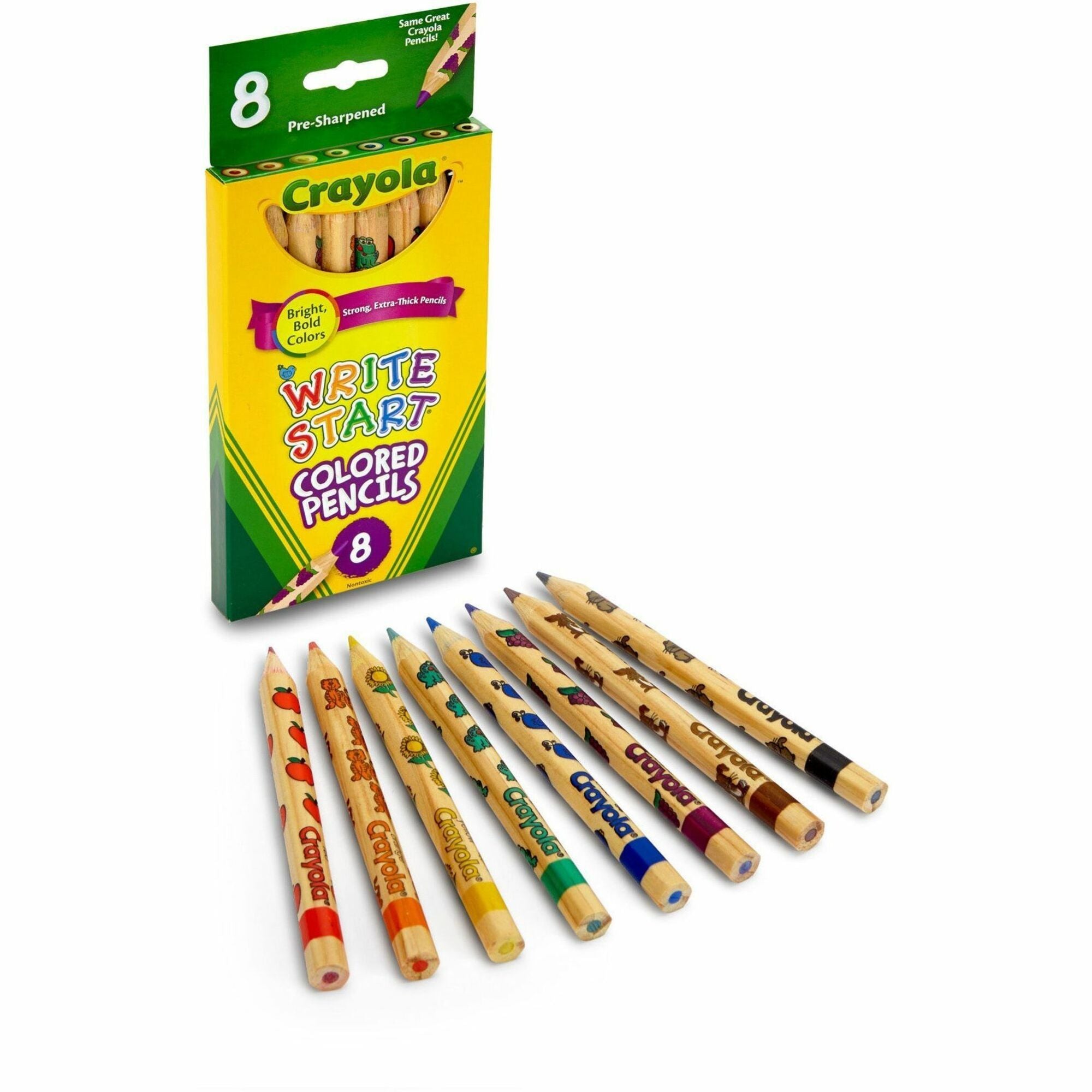 Crayola Write Start Colored Pencils - 5.3 mm Assorted Lead - 8 / Set