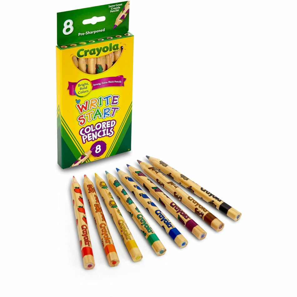 Crayola Write Start Colored Pencils - 5.3 mm Assorted Lead - 8 / Set