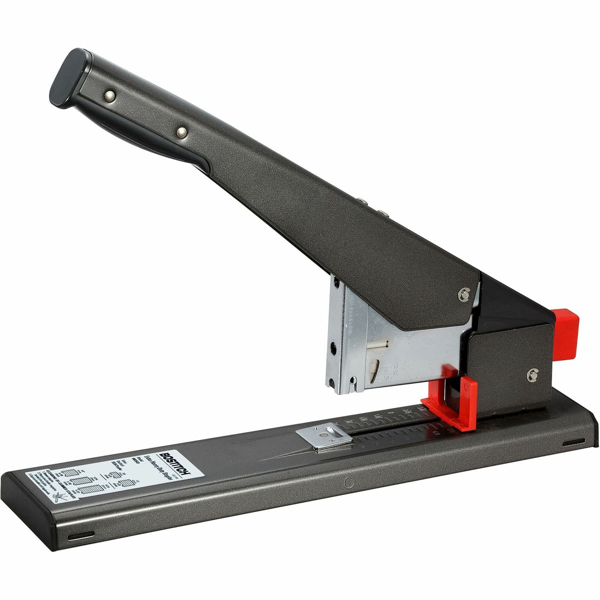 Bostitch Extra Heavy-duty Anti-Jam Stapler - Staples Upto 215 Sheet - Holds Upto 215 Staple - Full Strip - Staple Size: 0.25" , 0.37" , 0.50" , 0.63" , 0.81" , 0.94" - 2.75" Throat Depth - Black - Metal, Rubber - 1 Each