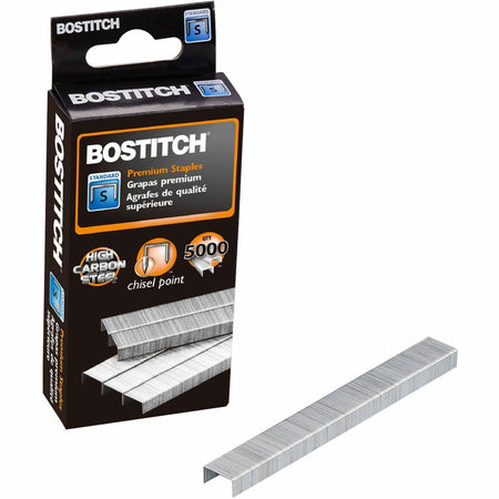 Bostitch PowerCrown 1/4" Standard Premium Staples - Standard - 1/4" Leg - 1/2" Crown - Holds 20 Sheet(s) - for Paper - Chisel Point, Galvanized - Silver - High Carbon Steel - 0.9" Height x 2.3" Width x 4.1" Length - 210 Per Strip - 5000 / Box
