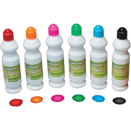 Creativity Street Sponge Paint Set - 6 Color(s) - Assorted - 2.20 oz - Washable - 6 / Set