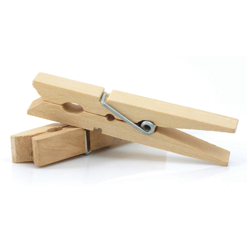 Creativity Street Natural Spring Clothespins - 3.4" Length - Natural - Wood - 50 / Pack
