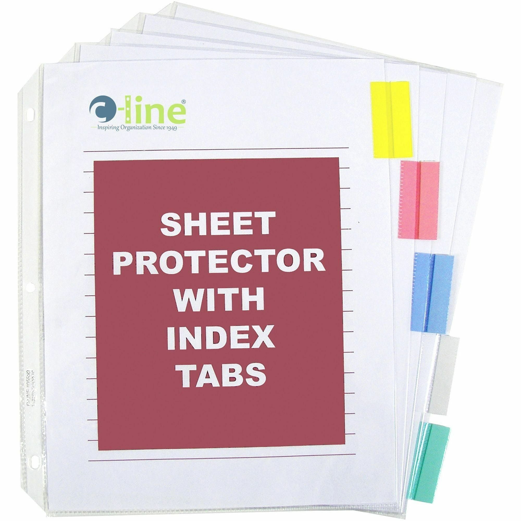 C-Line Top-Loading Sheet Protectors - For Letter 8 1/2" x 11" Sheet - Assorted - Polypropylene - 5 / Set