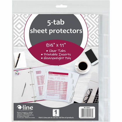 C-Line Top-Loading Sheet Protectors: Clear Polypropylene Letter Size 5/Set - Protectors