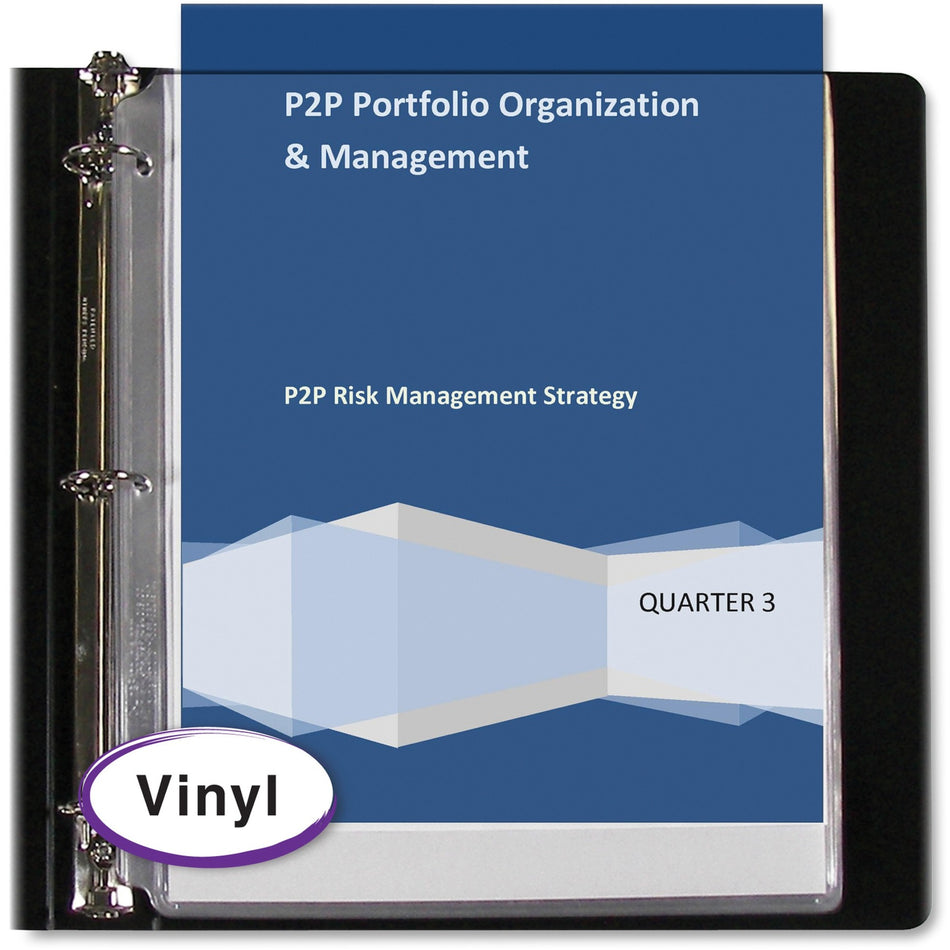 C-Line Vinyl Top Loading Sheet Protectors - For Letter 8 1/2" x 11" Sheet - 3 x Holes - Ring Binder - Clear - Vinyl - 50 / Box