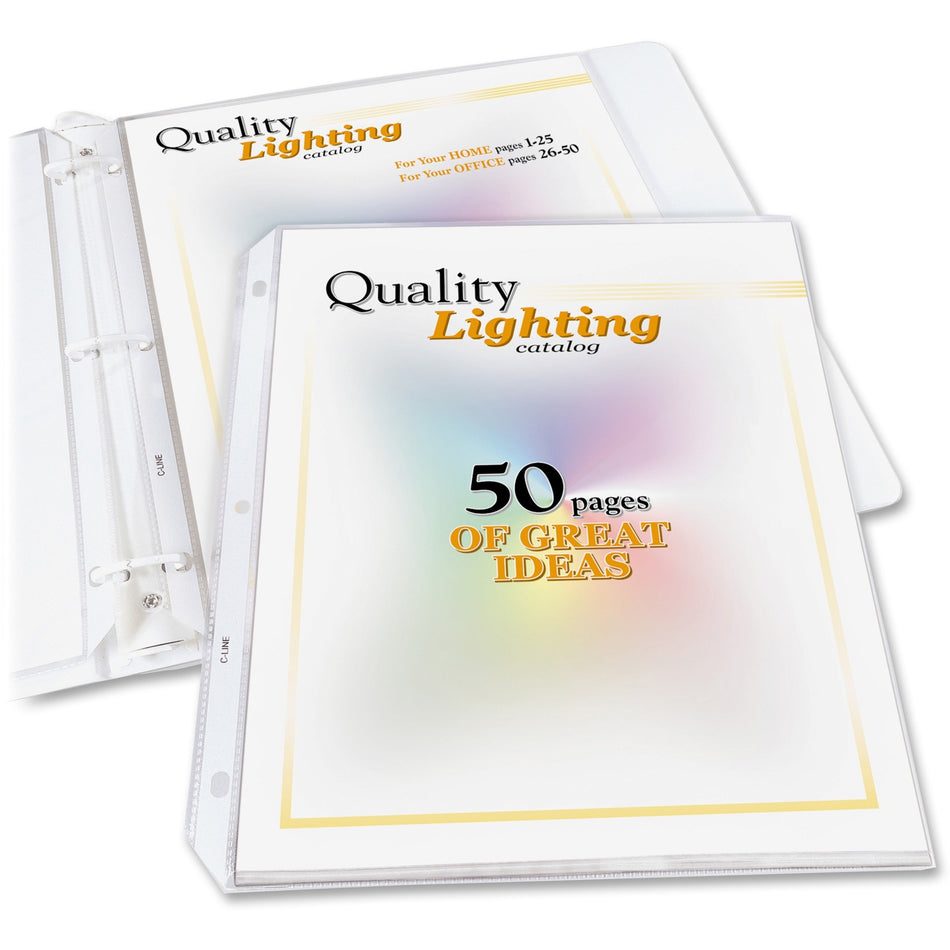 C-Line High-Capacity Top-Loading Sheet Protectors - 50 x Sheet Capacity - For Letter 8 1/2" x 11" Sheet - Clear - Polypropylene - 25 / Box