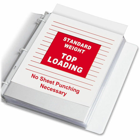 C-Line Poly Top-loading Sheet Protectors - For Letter 8 1/2" x 11" Sheet - 3 x Holes - Ring Binder - Clear - Polypropylene - 50 / Box
