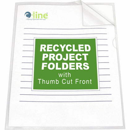 C-Line 62127 Recycled Project File: Clear Polypropylene 8 1/2’’ x 11’’ - Tear Resistant Static-free - 25/Box - Filing