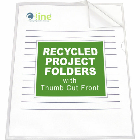 C-Line 62127 Letter Recycled Project File - 8 1/2" x 11" - Polypropylene - Clear - Tear Resistant, Static-free, Copy Safe, Non-glare - 70% Recycled - 25 / Box