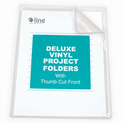 C-Line Letter Project File: Clear Vinyl Heavyweight Cover - 8 1/2’’ x 11’’ - 50/Box - Filing Jackets & Pockets