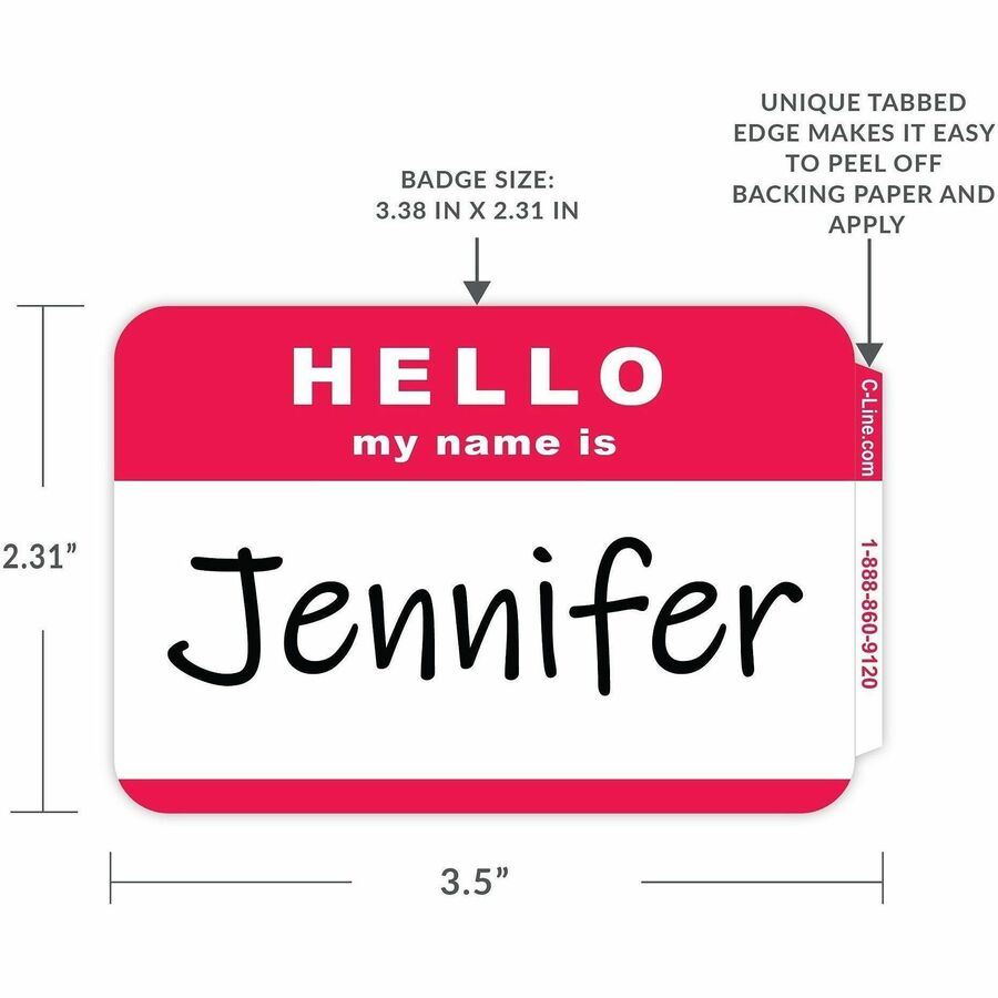 C-Line Hello My Name Is Adhesive Name Badges - Alternate-Image4