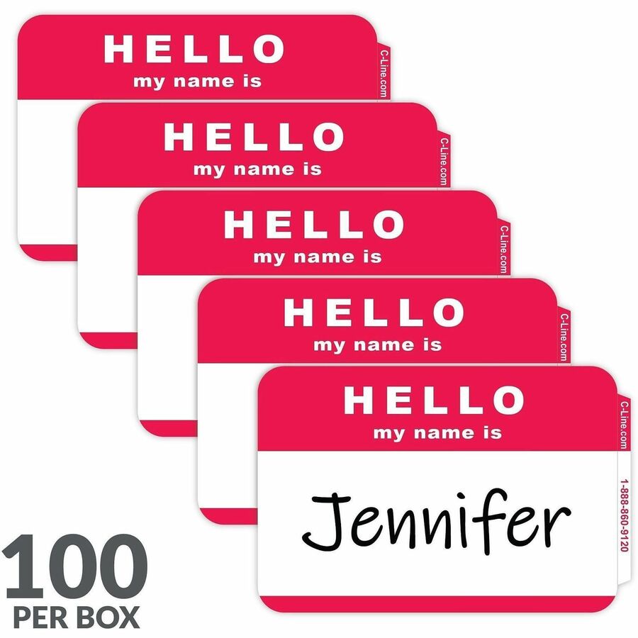 C-Line Hello My Name Is Adhesive Name Badges - Alternate-Image5
