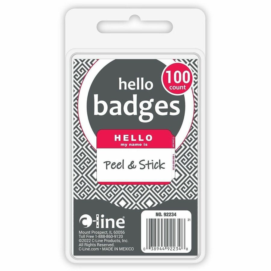 C-Line Hello My Name Is Adhesive Name Badges - Alternate-Image1