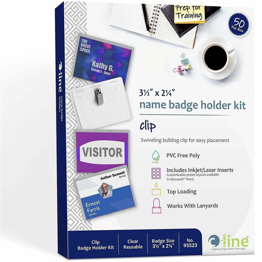 C-Line Laser/Inkjet Clip Style Badge Holder Kits - Alternate-Image1