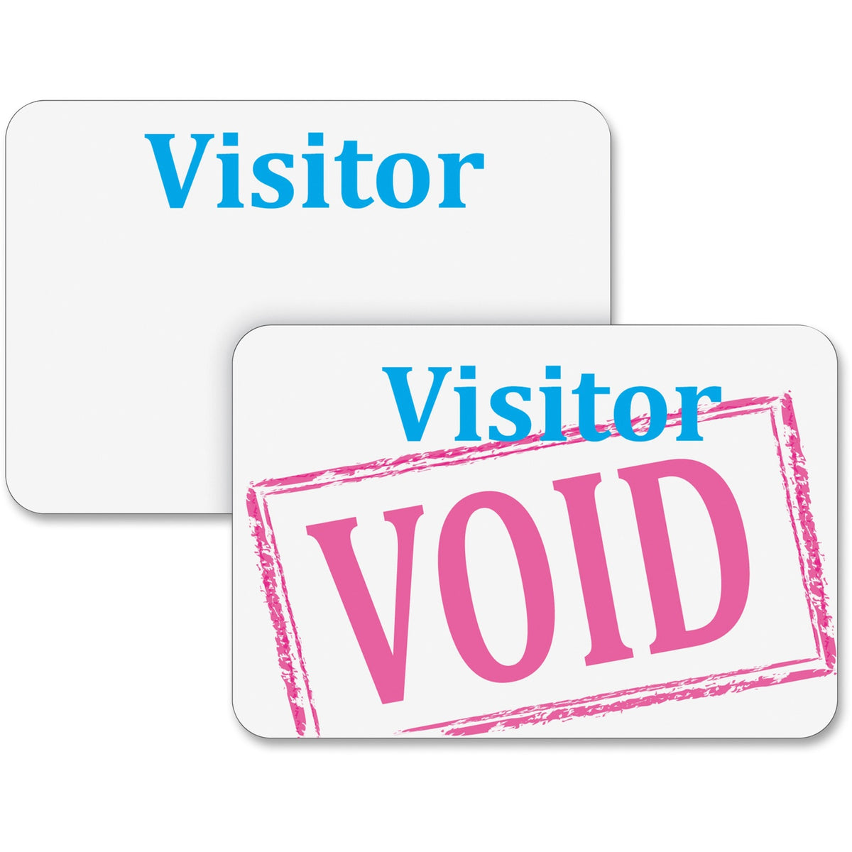 C-Line Time's Up! One-day Visitor Name Badges - Visitor - 3" Width x 2" Length - Removable Adhesive - Rectangle - White - Self-adhesive, Tamper Resistant - 100 / Box