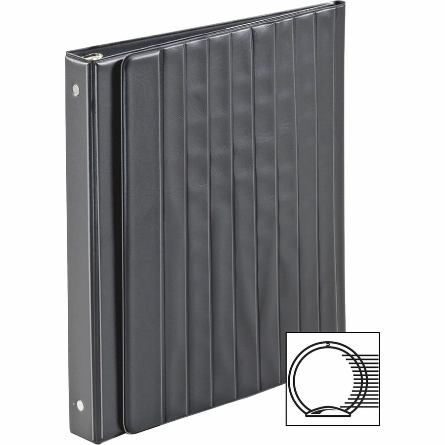 Cardinal®Presentation Easel Round Ring Binders - 1" Binder Capacity - Letter - 8 1/2" x 11" Sheet Size - 225 Sheet Capacity - 3 Ring(s) - Fastener(s): Round Ring - Vinyl - Black - 1.04 lb - Hook & Loop Closure - 1 Each