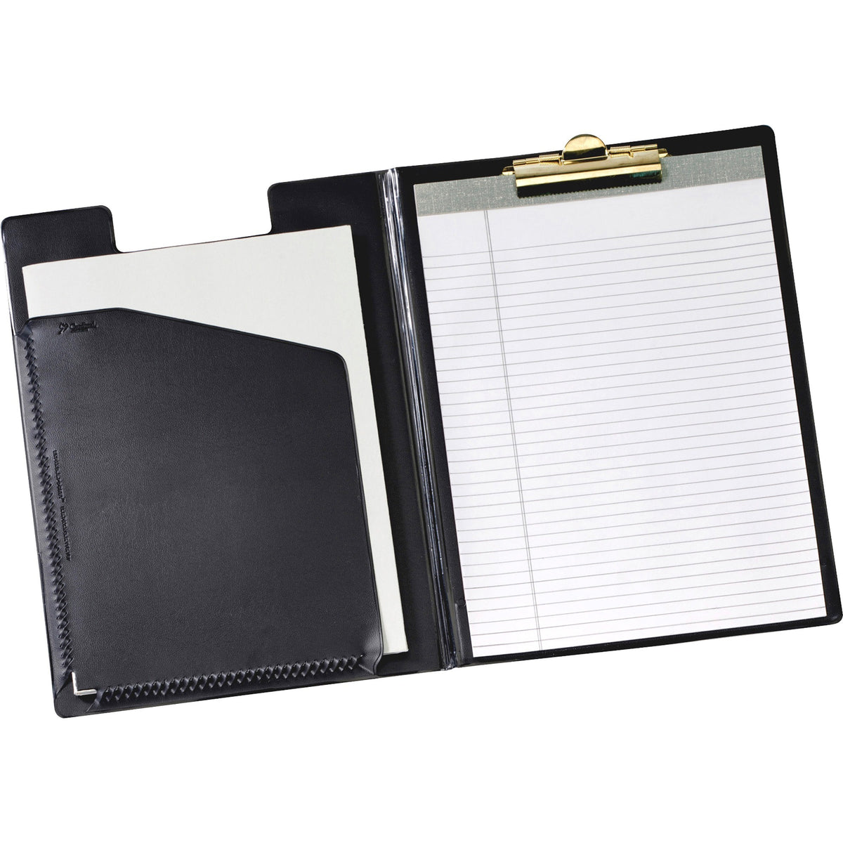 Cardinal®252 610 Letter Pad Folio - 8 1/2" x 11" - 100 Sheets Capacity - 1 Inside Front Pocket(s) - Vinyl, Polyvinyl Chloride (PVC) - Black - Pad Holder - 1 Each