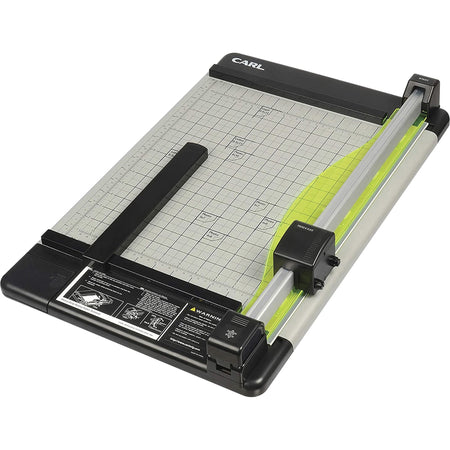 CARL Heavy-Duty 15" Paper Trimmer - 36 Sheet Cutting Capacity - 1 Carbide Blade - 15" Cutting Length - 0.8" Height x 14" Width x 15.3" Length - Heavy Duty, Locking Blade - Metal, Acrylonitrile Butadiene Styrene (ABS), Acrylic - Gray - 1 Each