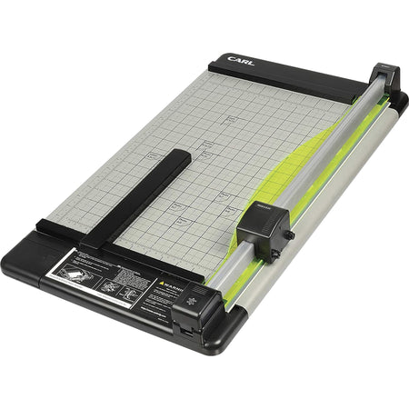 CARL Heavy-Duty Metal Base 18" Paper Trimmer - 36 Sheet Cutting Capacity - 1 Carbide Blade - 18" Cutting Length - 0.8" Height x 14" Width x 18.3" Length - Heavy Duty, Locking Blade - Metal, Acrylonitrile Butadiene Styrene (ABS), Acrylic - Gray - 1 Each
