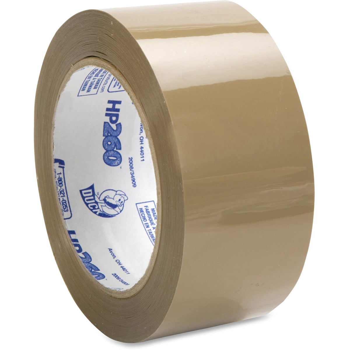 Duck Brand HP260 Packing Tape - 60 yd Length x 1.88" Width - 3" Core - Tan - 3.10 mil - Acrylic Backing - UV Resistant - For Mailing, Shipping, Label Protection, Packing - 1 Roll