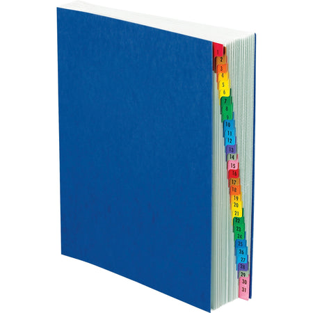 Pendaflex PressGuard Expadable 1-31 Index Desk File - 30 Printed Tab(s) - Digit - 1-30 - 30 Tab(s)/Set - Black, Blue Divider - Multicolor Mylar Tab(s) - 65% Recycled - Moisture Resistant, Reinforced Gusset, Soil Resistant - 1 Each