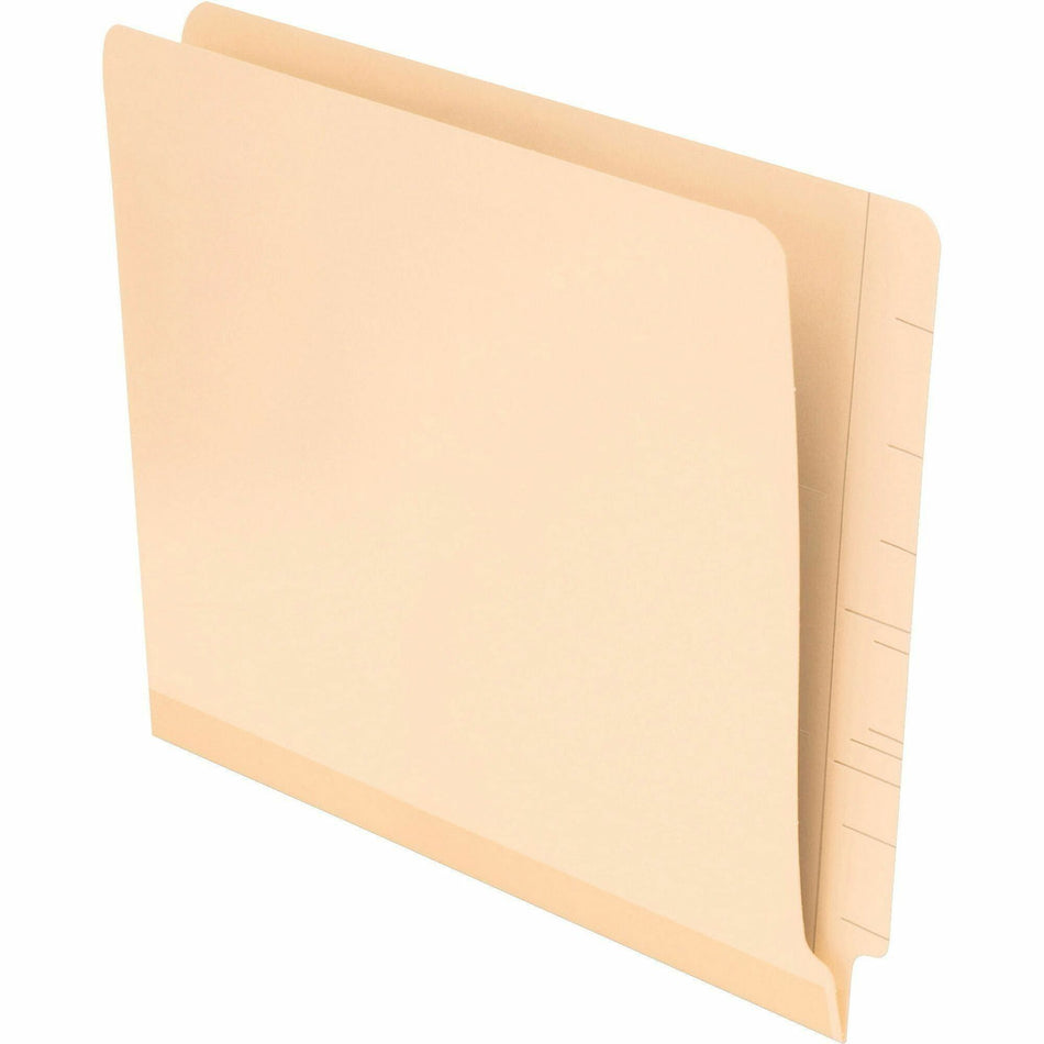 Pendaflex Letter Recycled End Tab File Folder - 8 1/2" x 11" - 11 pt. - 2 Plys - Poly - Manila - Laminated, Reinforced, Tab, Embossed - 10% Recycled - 100 / Box