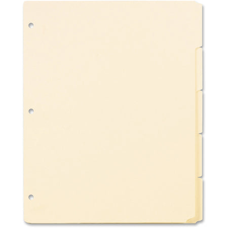 Oxford Ring Book Index Sheets - 5 x Divider(s) - Blank Tab(s) - 5 Tab(s)/Set - 8.5" Divider Width x 11" Divider Length - 3 Hole Punched - Manila Tab(s) - 10% Recycled - Punched, Acid-free - 20 / Box