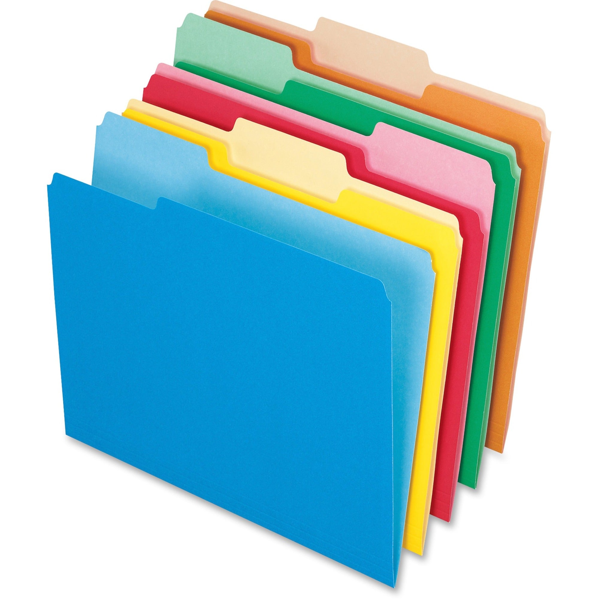 Pendaflex 1/3 Tab Cut Letter Top Tab File Folder - 8 1/2" x 11" - Top Tab Location - Assorted Tab Position - 11 pt. - 1 Plys - Assorted - Reinforced, Preprinted, Acid-free - 100 / Box