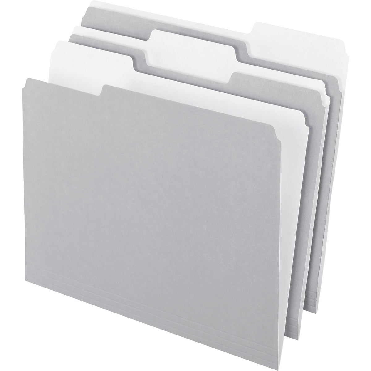 Pendaflex 1/3 Tab Cut Letter Recycled Top Tab File Folder - 8 1/2" x 11" - Top Tab Location - Assorted Tab Position - 11 pt. - 1 Plys - Gray - Acid-free - 10% Recycled - 100 / Box