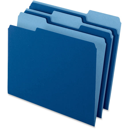Pendaflex 1/3 Tab Cut Letter Recycled Top Tab File Folder - 8 1/2" x 11" - Top Tab Location - Assorted Tab Position - 11 pt. - 1 Plys - Navy Blue - Acid-free - 10% Recycled - 100 / Box