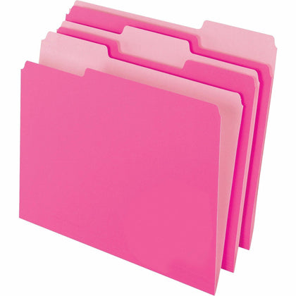 Pendaflex Recycled Top Tab File Folders - Letter Size - Pink - 100/Box