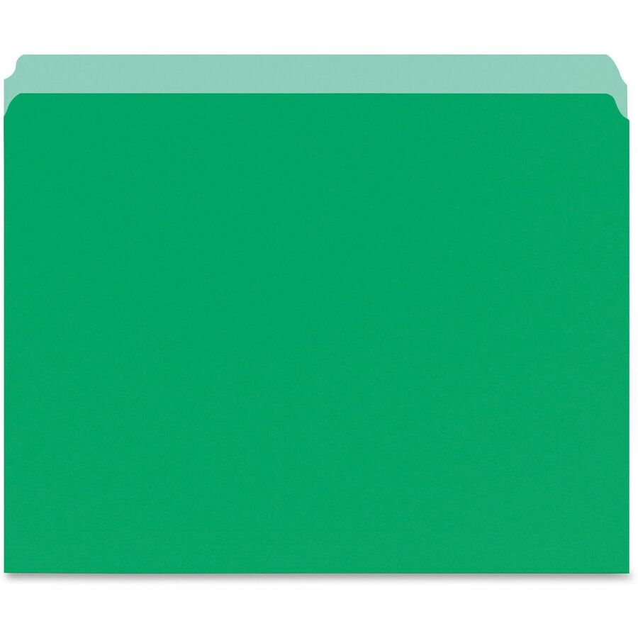 Pendaflex Letter Recycled Top Tab File Folder - 8 1/2" x 11" - 11 pt. - 1 Plys - Light Green - 30% Recycled - 100 / Box