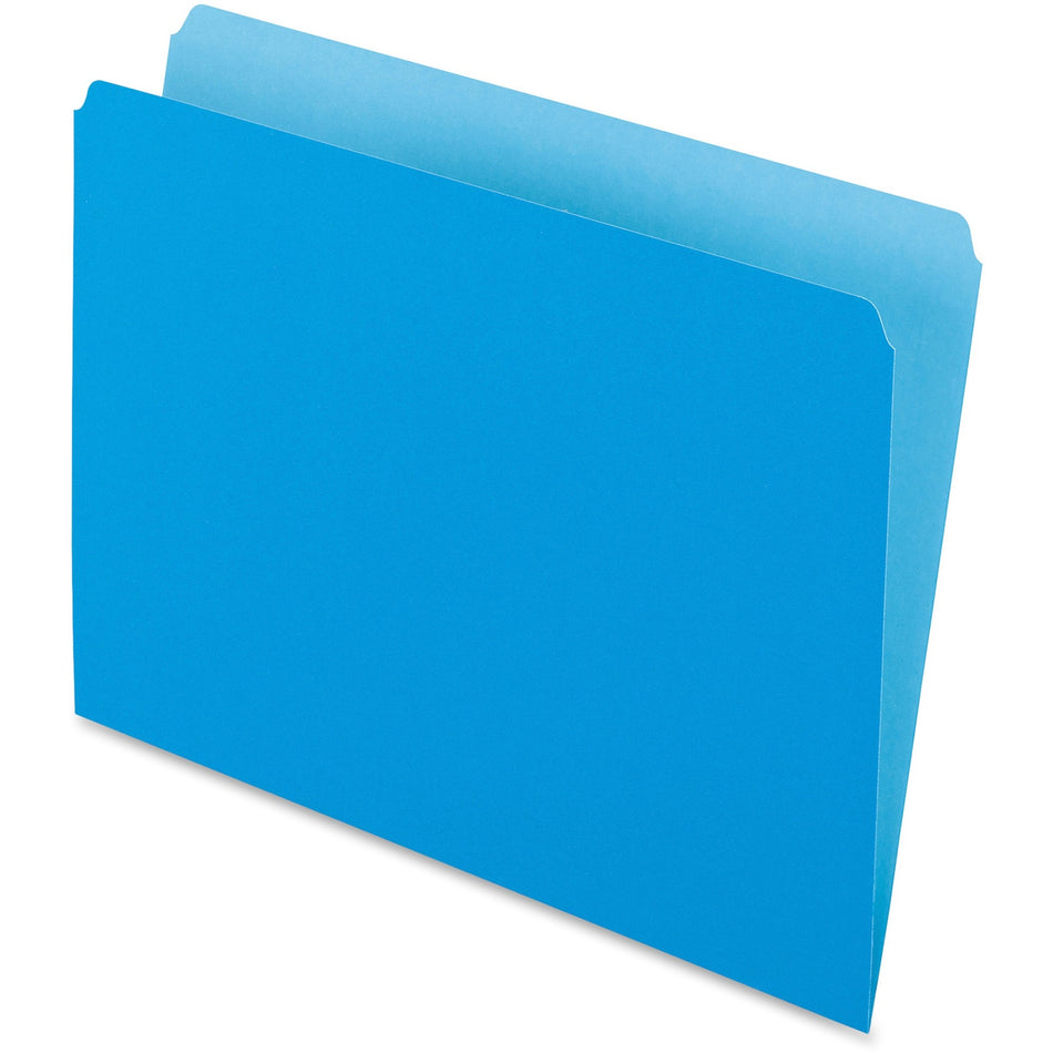 Pendaflex Letter Recycled Top Tab File Folder - 8 1/2" x 11" - 11 pt. - 1 Plys - Blue - 30% Recycled - 100 / Box