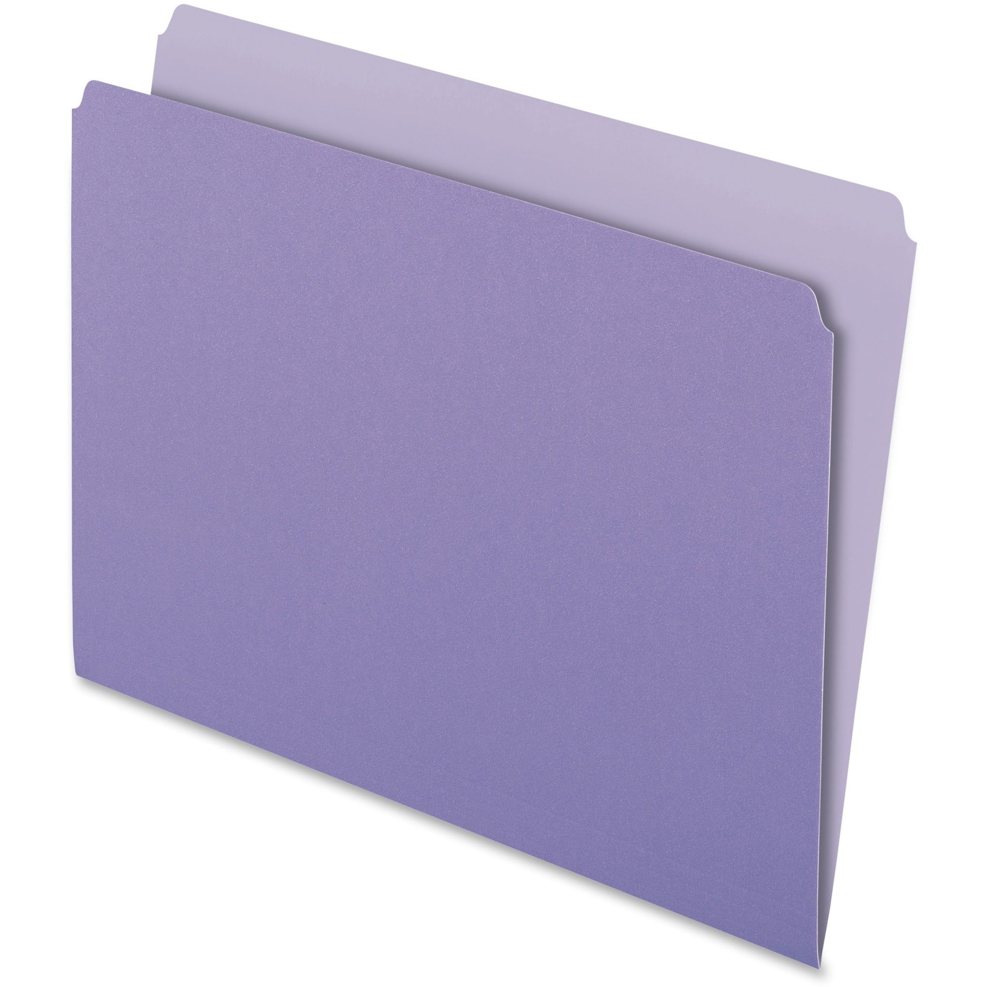 Pendaflex Letter Recycled Top Tab File Folder - 8 1/2" x 11" - 11 pt. - 1 Plys - Lavender - 30% Recycled - 100 / Box