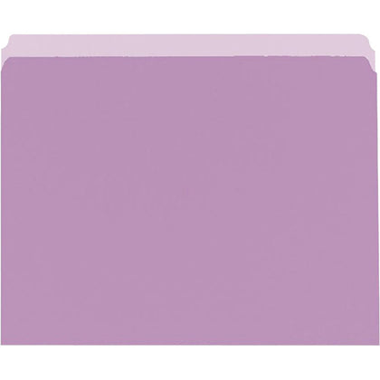 Pendaflex Letter Recycled File Folders - Lavender - Eco-Friendly - 100/Box - Top Tab