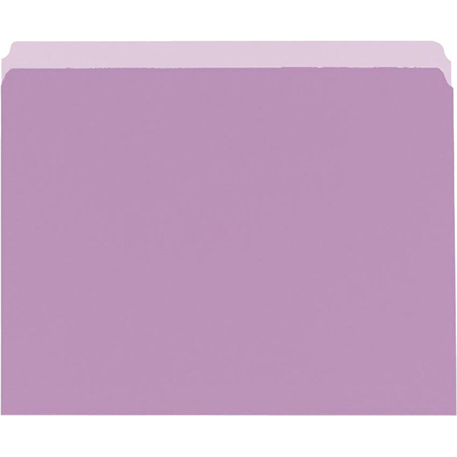 Pendaflex Letter Recycled Top Tab File Folder - 8 1/2" x 11" - 11 pt. - 1 Plys - Lavender - 30% Recycled - 100 / Box