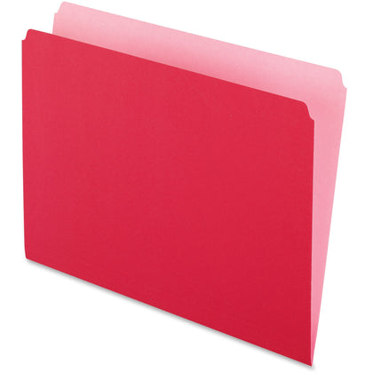 Pendaflex Letter Recycled File Folders - Red Tab 11pt 8.5’’x11’’ - 100/Box - Top