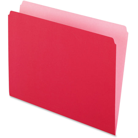 Pendaflex Letter Recycled Top Tab File Folder - 8 1/2" x 11" - 11 pt. - 1 Plys - Red - Tab - 30% Recycled - 100 / Box