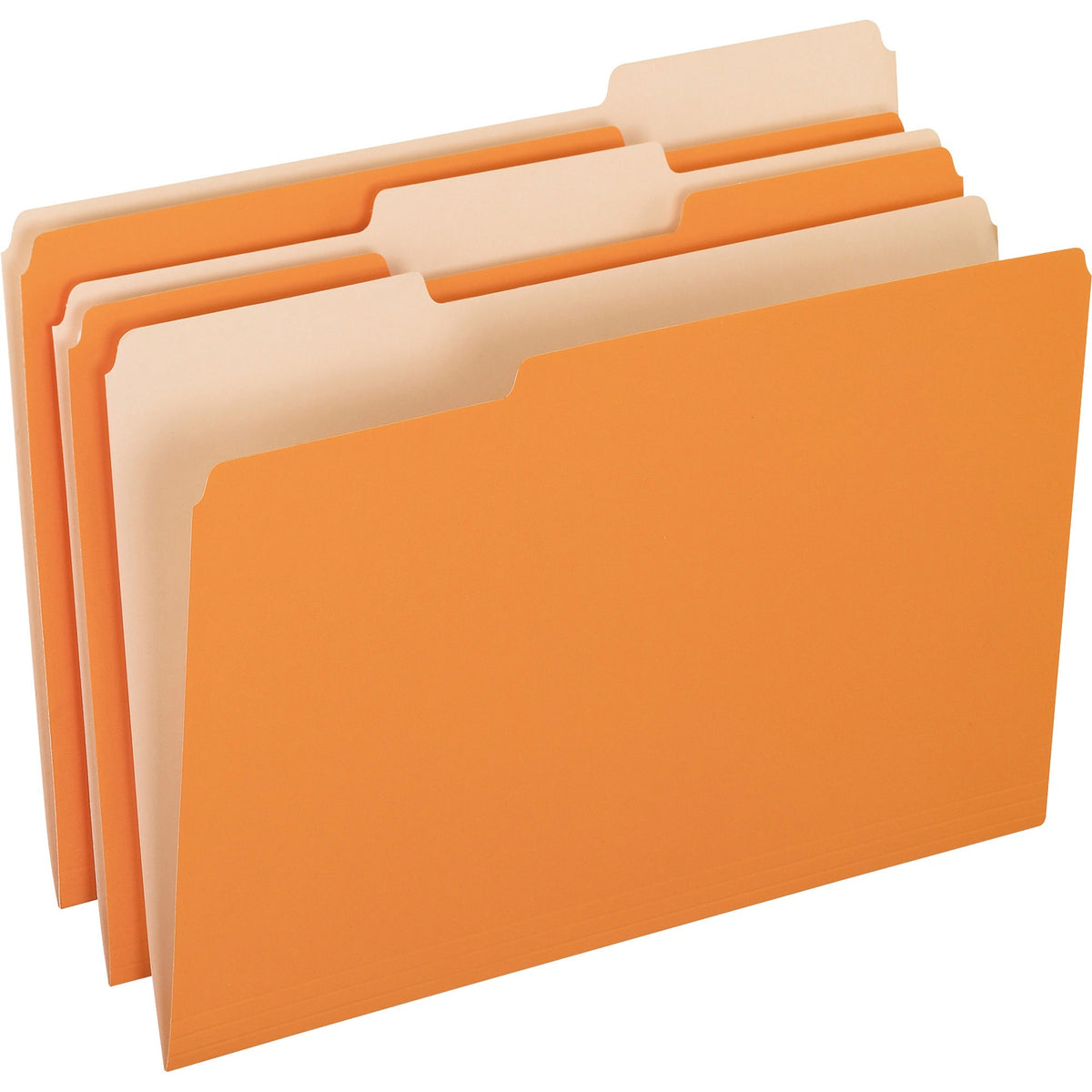Pendaflex 1/3 Tab Cut Legal Recycled Top Tab File Folder - 8 1/2" x 14" - Top Tab Location - Assorted Tab Position - 11 pt. - 1 Plys - Orange - Acid-free - 10% Recycled - 100 / Box