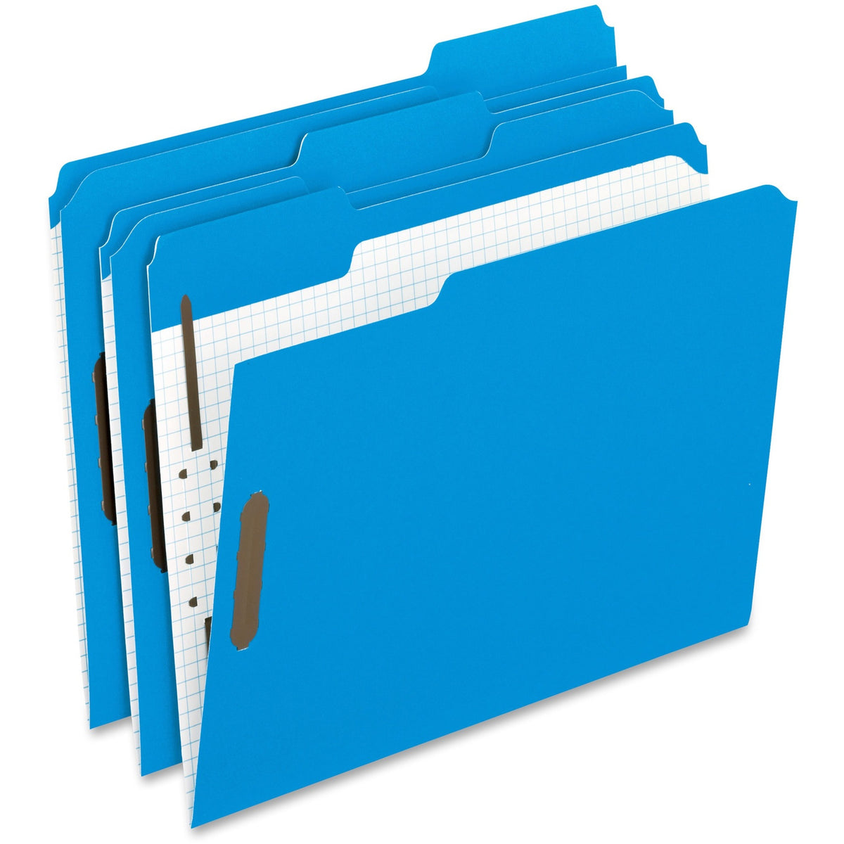 Pendaflex 1/3 Tab Cut Letter Recycled Top Tab File Folder - 8 1/2" x 11" - 2" Expansion - 2 Fastener(s) - 2" for Folder - Top Tab Location - Assorted Tab Position - Blue - Reinforced, Embossed - 10% Recycled - 50 / Box