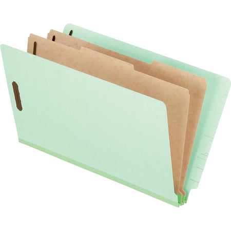 Pendaflex Legal Recycled Classification Folder - 8 1/2" x 14" - 2" for Folder - 2 Divider(s) - 25 pt. - Pressboard, Tyvek - Light Green - Reinforced Gusset, Tear Resistant, Rip Resistant - 65% Recycled - 10 / Box