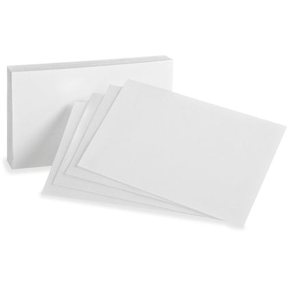 Oxford Plain Index Cards - 3’’ x 5’’ - 85 lb - SFI Certified - White - 100 Pack - & Accessories