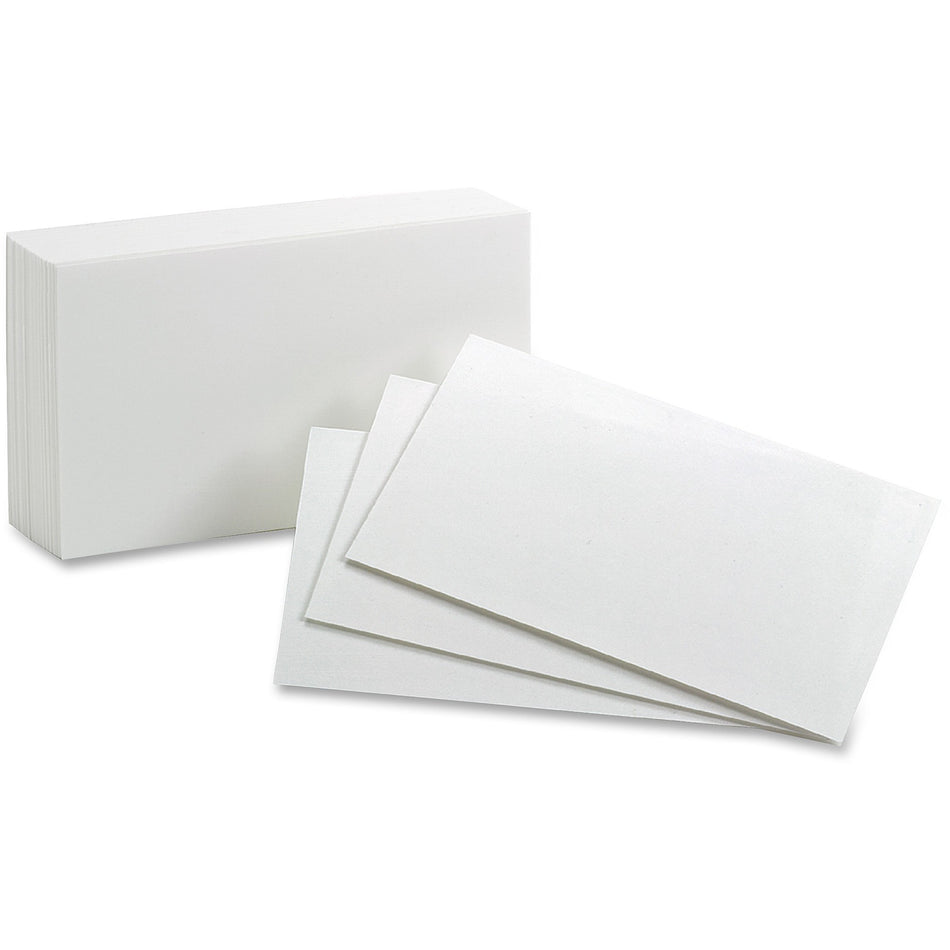 Oxford Plain Index Cards - 3" x 5" - 85 lb Basis Weight - Sustainable Forestry Initiative (SFI) - White - 100 / Pack