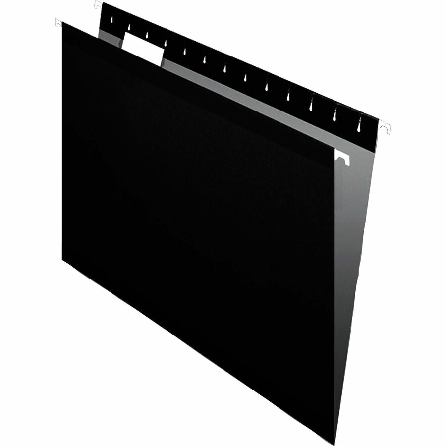 Pendaflex 1/5 Tab Cut Letter Recycled Hanging Folder - 8 1/2" x 11" - Black - Reinforced - 10% Recycled - 25 / Box
