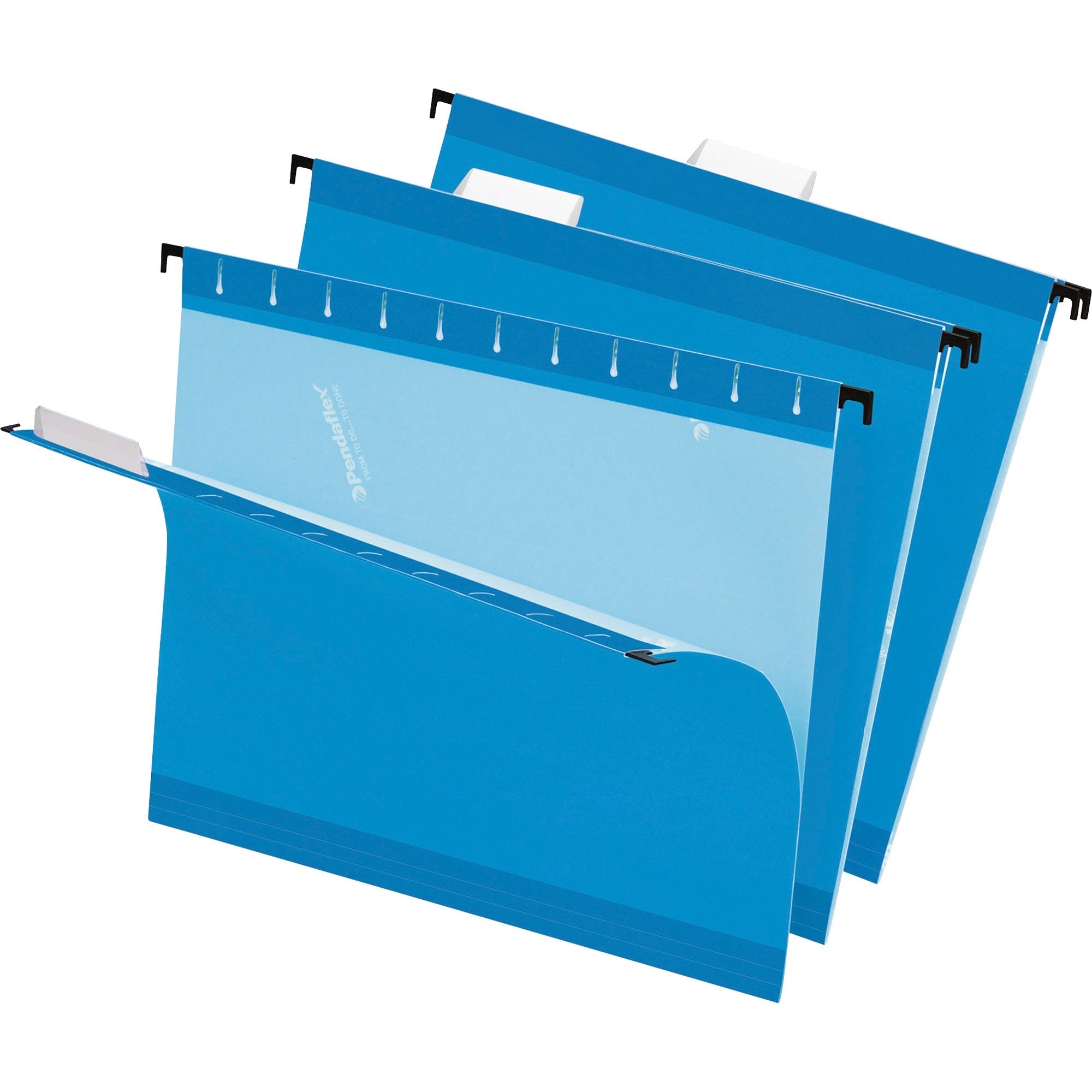 Pendaflex 1/5 Tab Cut Letter Recycled Hanging Folder - 8 1/2" x 11" - Blue - Reinforced - 10% Recycled - 25 / Box